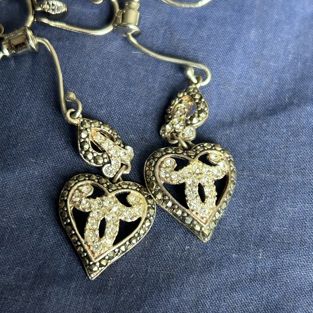 Vintage 925 silver dangly earrings - Picture 2 of 6